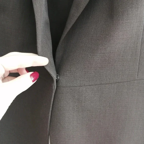 Akris Wool Summer Blazer Single Breasted with Hidden Snap Closure Size 10 - Picture 10 of 17